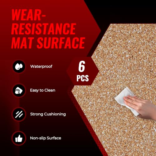Image of SUPERJARE 0.79'' Extra-Thick 6 Pcs 24 Sq Ft Exercise Equipment Mats