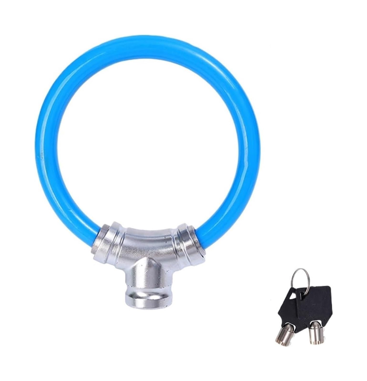 Giveduno Blu Bicycle Lock, Mountain Bike Locks Portable Key Ring Skateboard Multicolor