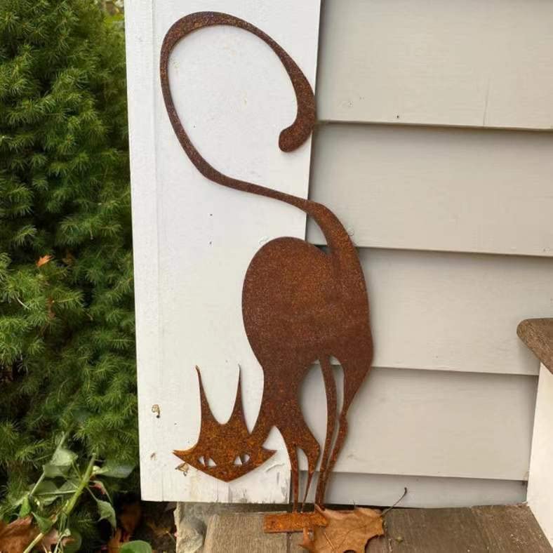 Decorazioni Da Giardino In Metallo For Gatti, Silhouette Di Gatti Neri Cortile Decorazioni
