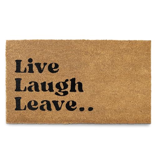 MAINEVENT Live Laugh Leave Welcome Matt Outdoor 30x17 Inch, Welcome Mat for Covered Outdoor Area,...
