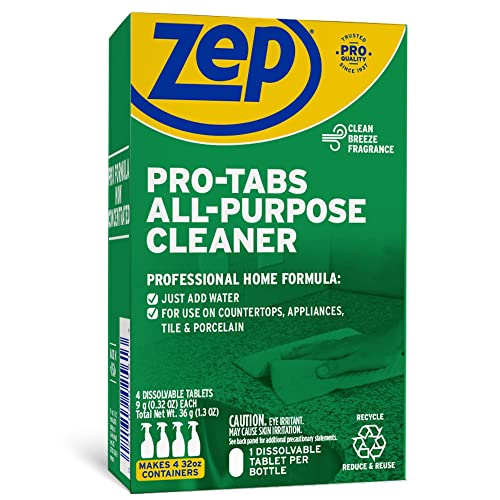 Zep Pro-Tabs All Purpose Cleaner Dissolvable Tablets - 4 Tablets - Zuapctab Just Add Water! Environmentally Friendly #TOP11