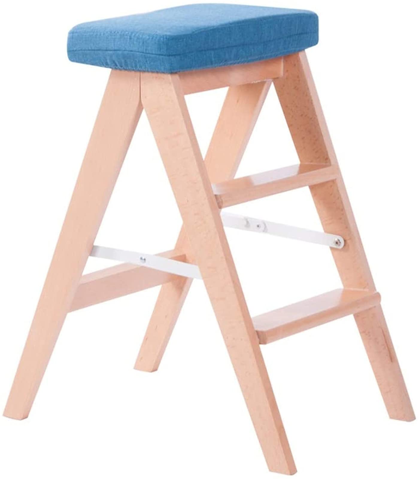 Chaise de salle à manger en bois convertible en escabeau 3 marches