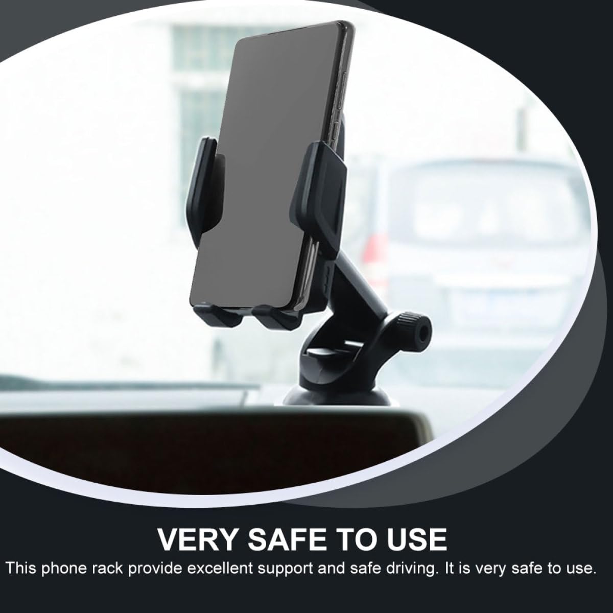 Tofficu Supporto Telefono Auto Ventosa Antiscivolo Stabile per Smartphone Navigazione Sicura Cruscotto Nero