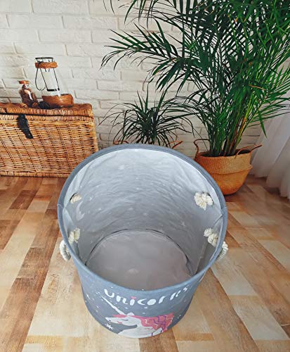 Image of Round Laundry Basket Storage Bins Nursery Hamper Gift Baskets for Home,Office,Home Decor