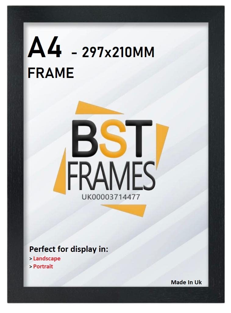 Bargain Shop Az Black Wooden Effect Picture Photo Frames (A4 (8.25"X11.75") (297Mm X210mm), )