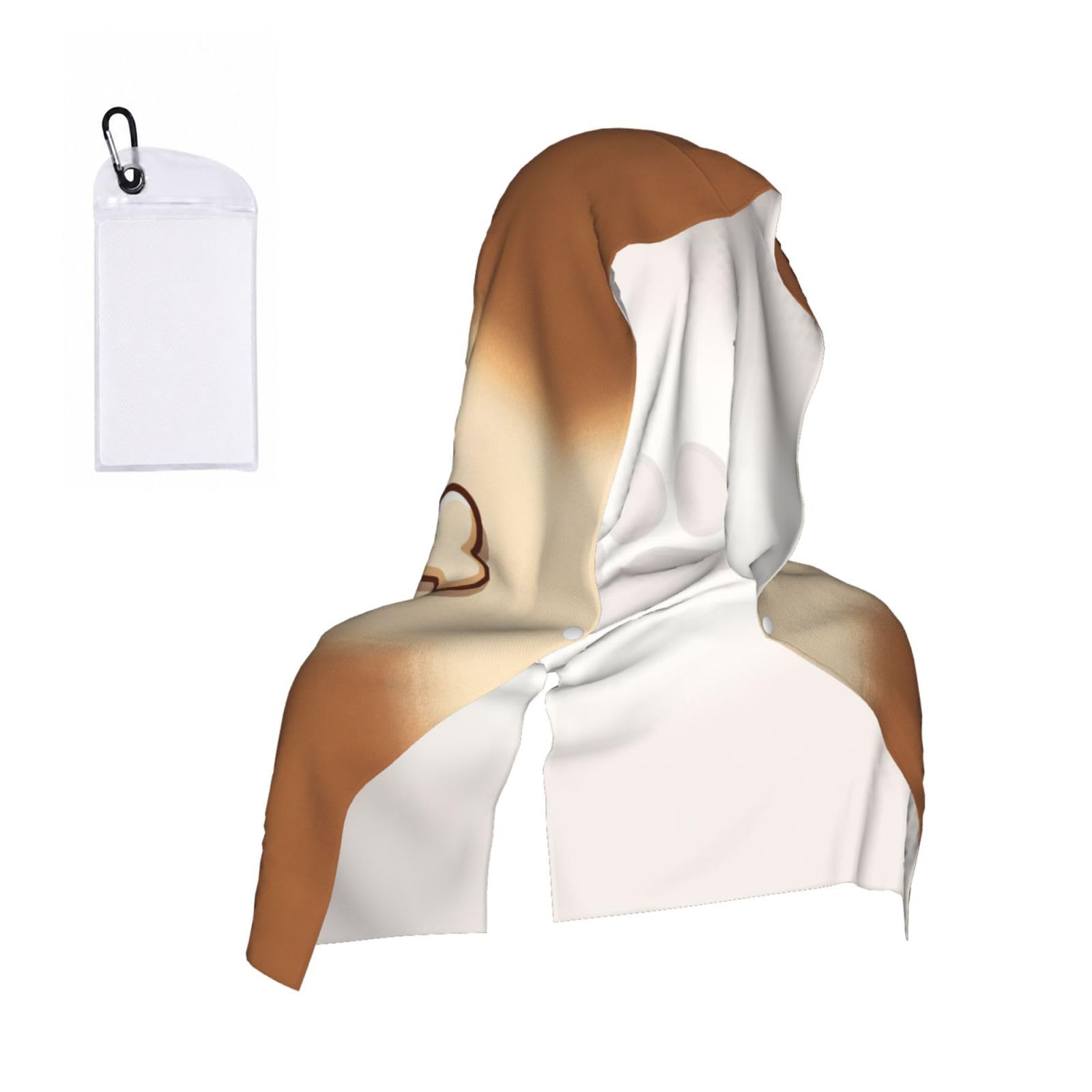CNTDBU Paw Print Bone Cooling Towel Hooded-Instant Chill Neck Cover for Sports, UV Cooling Rag for Running Gym