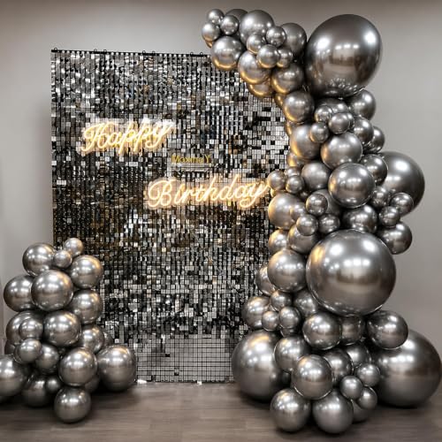 Image of Togvu Silver Balloons 50Pack 5 Inch Small Mini Metallic Chrome Silver Latex