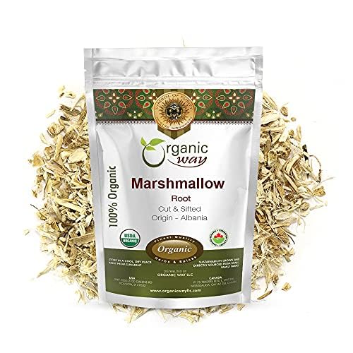 Marshmallow Root | Herbal Tea (Althaea officinalis) Cut & Sifted - European Wild-Harvest | Organic & Kosher Certified | Non GMO & USDA Certified | Origin - Albania (2 Oz)
