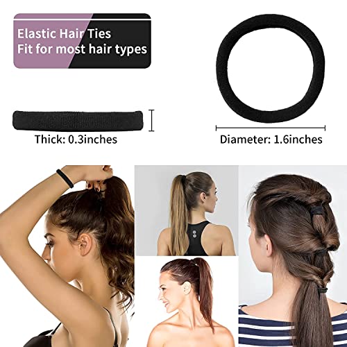 Image of GITGRNTH Soft Cotton Hair Ties for Women - No Damage Elastic Hair Bands - Durable Rubber Band for Women - Ideal Ponytail Holders - Comfortable Hair Accessories - Gentle on All Hair Types - Perfect for Thick and Thin Hair - Scrunches for Women - Kids Hair Rubber Band