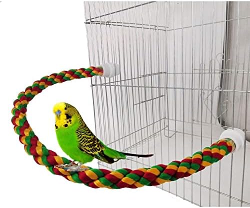 KUNBIUH Bird Rope Perches Bird Toys Pet Bendable Play Center Comfy and Climbing for Birds Flexible Multi-Color Rope (55cm/22in)