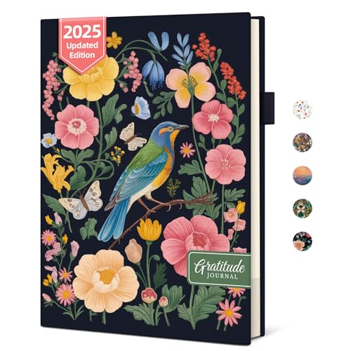 Gratitude Journal for Women – Undated Daily Mindfulness & Manifestation Journal with Prompts for Cultivate Affirmations, Positivity, Self-Care & Happiness - Flower Bird
