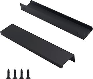 30 Pack Modern Kitchen Cabinet Handles, Black Finger Pulls for Cabinets 5.9inch/150mm Length, Matte