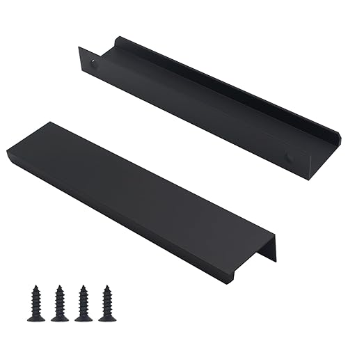 30 Pack Modern Kitchen Cabinet Handles, Black Finger Pulls for