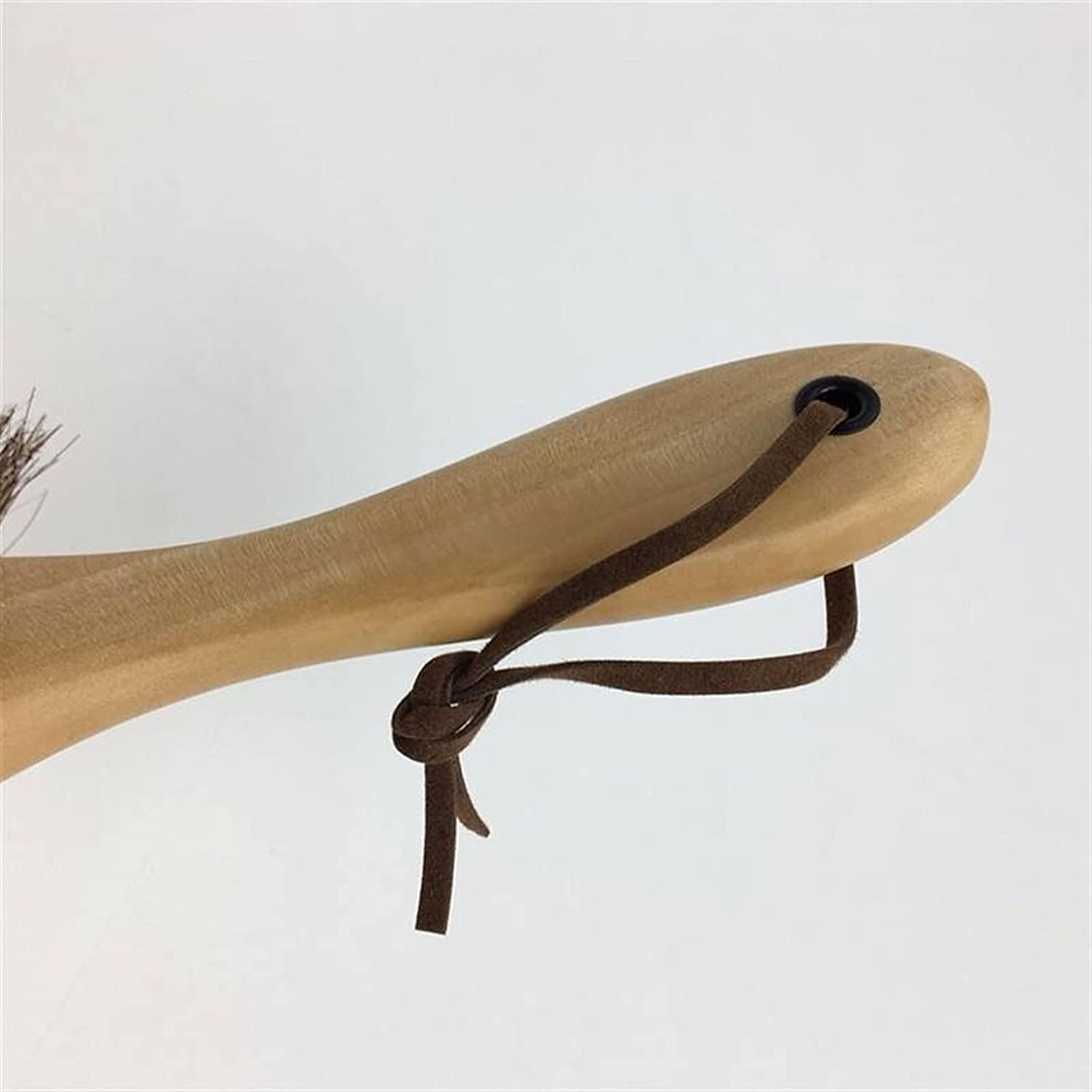 Cepillo for Zapatos, Cepillo for Zapatos con Mango de Madera, Cepillo antiestático for Colgar Pelo de Caballo, Cepillo for Limpieza de Zapatos