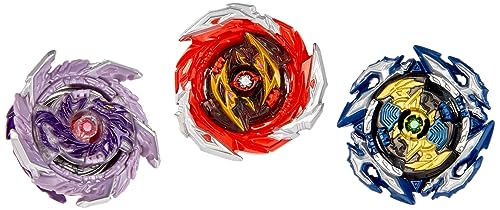Hasbro Bey Blade Burst Surge Speedstorm Thunder Threat - Juego de 3 peonzas Kolossal Fafnir F6, Spear Dullahan D6, Brave Roktavor R6, Exclusivo en Amazon