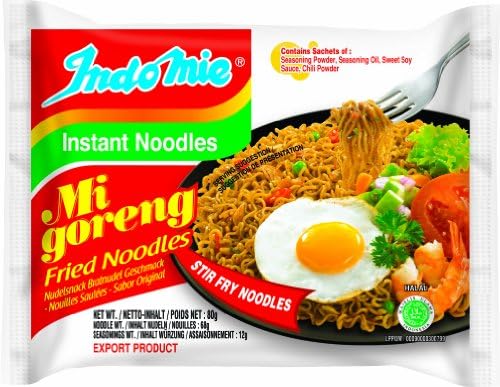 Indomie Mi Goreng Instantnudeln, 40er Pack (40 x 80g) | Authentischer indonesischer Geschmack, schnelle Zubereitung, vielseitig einsetzbar als Mahlzeit oder Beilage
