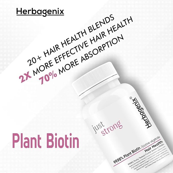 Image of Biotin Tablets For Hair Growth With Natural Vitamins and Plant Extracts - Hair Supplement For Women and Men To Support Regrowth And Control Hairfall (2, 120)