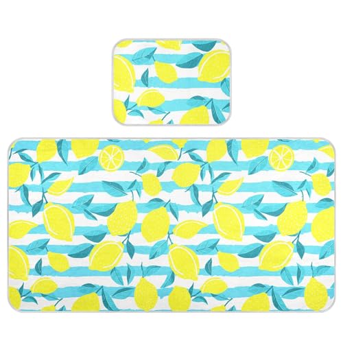 Takiito Lemons Baby Cooling Mattress Pad, Soft & Breathable Cooling Mat Keep Baby Cool in Summer 28x52 in, Nursery Essential