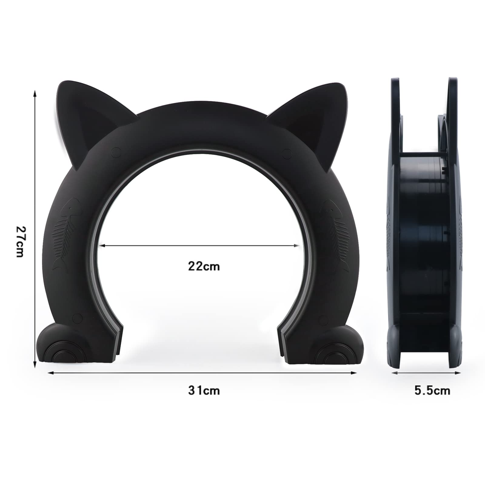 Wordcam grote kattendeur binnendeur, XL binnenkattendeur, huisdierendeuren voor katten, kittens en kleine honden (zwart