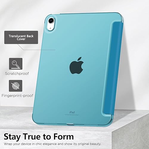 Vista 28 de MoKo Funda para iPad (A16) de 11ª generación de 11 pulgadas 2025, funda para iPad de 10.9 pulgadas 2022, carcasa trasera translúcida de Plateado