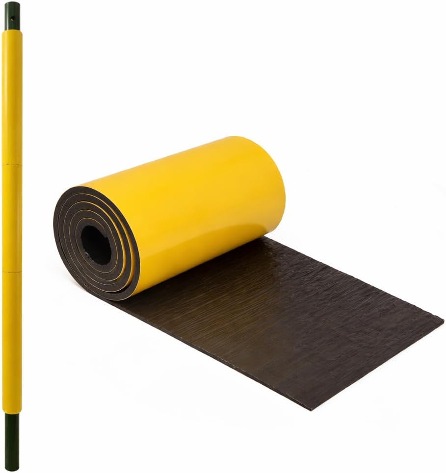 196" x 20" Pole Padding Wrap, Peel-and-Stick Garage & Basement Post Protector, Cut-to-Fit Safety Foam Cover for Driveway Poles, Basketball Poles & Porch Columns (Yellow)