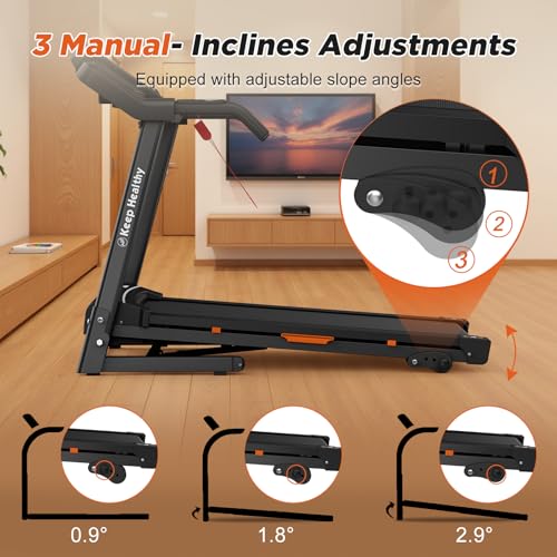 Image of FYC Folding Treadmill for Home with Incline 330lb Weight Capacity 3.5HP Portable Electric Treadmill with Bluetooth, 12 Preset Programs Exercise Running Machine Easy Assembly