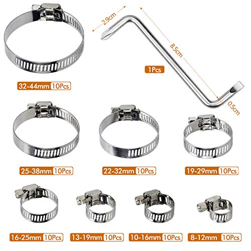 80 Pezzi Fascette Metalliche, Fascetta Tubo