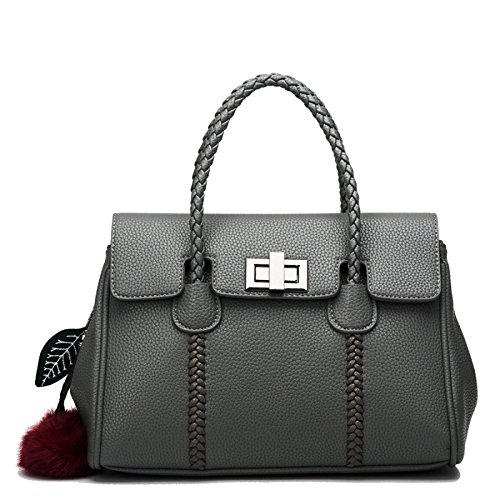 Sac à main bandoulière femme cuir litchi grand sac cabas fourre-tout