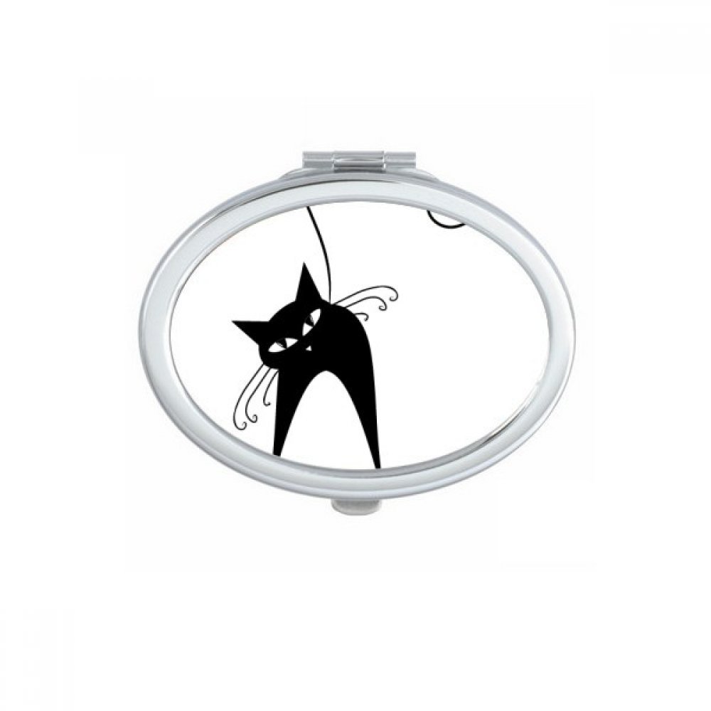 Miroir de poche chat noir Halloween cadeau mignon pour amoureux des animaux