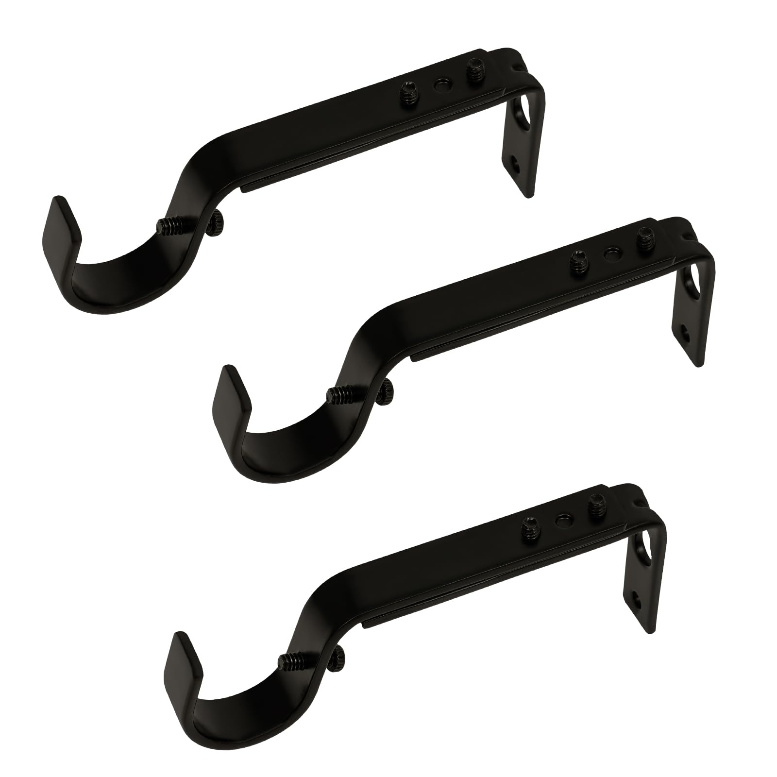 Gold Curtain Rod Brackets - 3 Pack, Heavy Duty -7