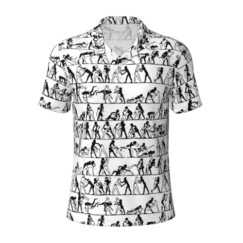 Polo à manches courtes pour homme style golf imprimé lutteurs
