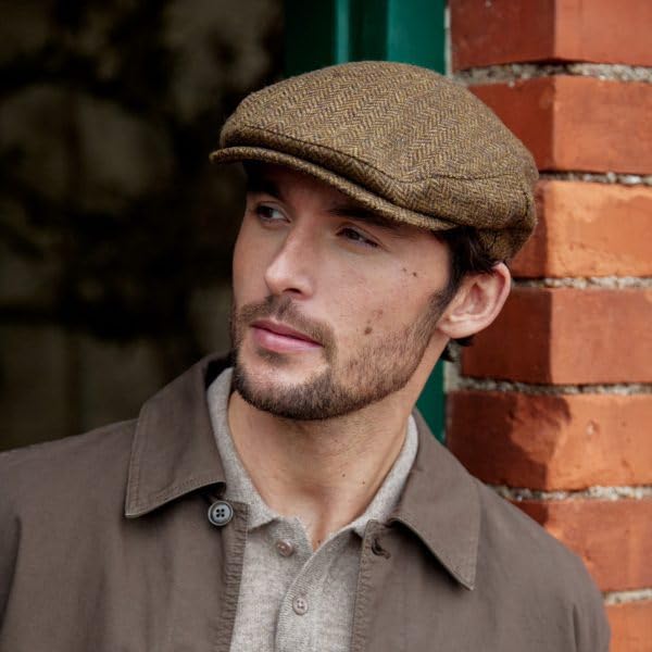 Image of Irish Newsboy Flat Cap for Men Made in Ireland, 100% Irish Wool