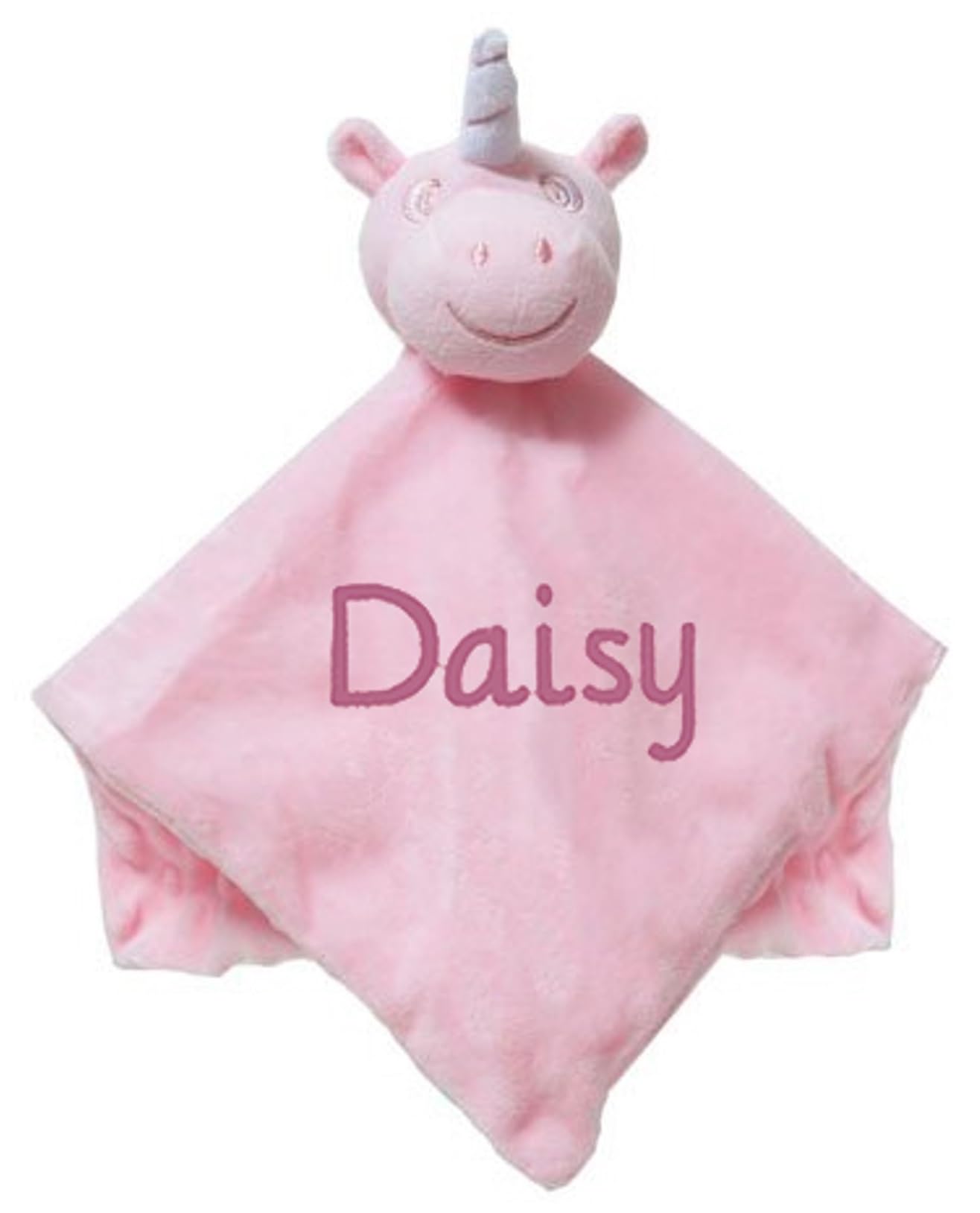 Personalised Baby Comforter Blanket Newborn Christening Shower Gift Boy Girl Keepsake Soft Snuggly Toy Blankie (Pink Unicorn)