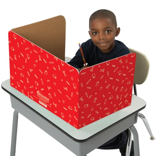 Image of Really Good Stuff Standard Privacy Shields, Set of 12, Blue | Red & Green in Matte, Enhance Focus & Create a Distraction-Free Learning Environment, Desk Dividers Perfect for the Classroom