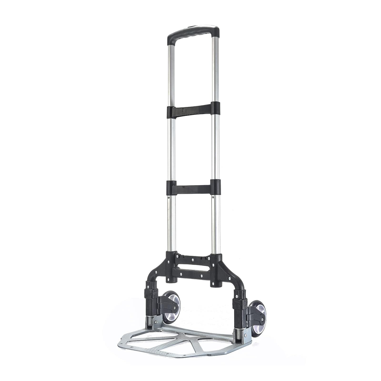 Folding Hand Truck Dolly Cart with Wheels Foldable Lightweight Aluminum Luggage Cart Portable Collapsible Trolly
