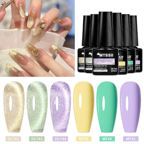 Kit de esmaltes Gel MTSSII Glitter Cat Eye 6 pcs 7ml miniatura 4
