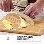 Bamboo Cutting Board Set of 3 - Thick & Durable Wood Cutting Boards with Deep Juice Grooves & Build-in Handles, Large Surface, Easy to Clean – for Meat, Vegetables and Fruits - Image 2