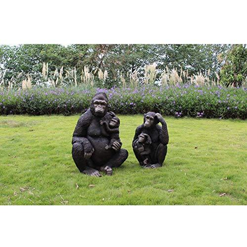 Gorilla Statue Kings Of The Jungle Outdoor Garden Large Frp Sculpture Home Decoration Animal Model Collection Ornaments,Fatherandchild Gift #TOP2