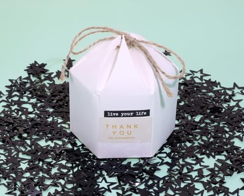 Image of ONLYKXY 500Pcs Star Table Confetti Decor Glitter Confetti Table Confetti Star Decoration for Birthday Wedding Foil Theme Christmas Thanks Giving Party Valentine's Day Scatter Bless Confetti (Black)