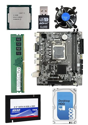 Image of H110 Motherboard Combo- i5-6500 Processor, 8GB DDR4 RAM, 128GB SSD, 500GB HDD, Mysterious Gift, WiFi+Bluetooth 5.0, Free CPU Fan(Window 10 Pro /MS Office).
