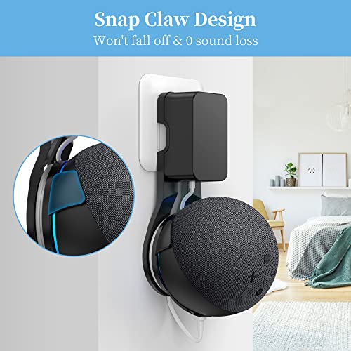 Image of Cozycase Wall Mount Hanger Holder Stand Case Built-in Plug Cable Management for Echo Dot 5th Gen Smart Speaker Accessories (Black)
