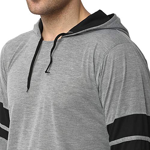 Image of Mack Jonney Cotton Blend Night Suit Co-ord Set for Men with Hodded Full Sleeve T-Shirt and Track Pant-VJ-MNS-TTP-GROUP21