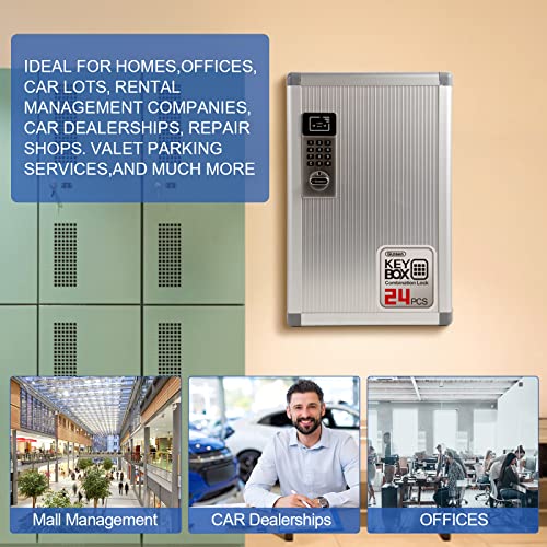 Glosen Key Organizer Lock Box, Key Box Wall Mount With Code Lock And Key Tag For House Keys Outdoor Key Cabinet #TOP5