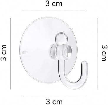 16’lı Şeffaf, Vantuzlu Kanca Seti, Güçlü Tutuşlu, İz Bırakmayan PVC Askı Aparatı, Işık Zinciri, LED Işık Ağı, Perde, Balon, Yılbaşı, Parti ve Etkinlik Dekorasyonu İçin Pratik Kullanım (Küçük)