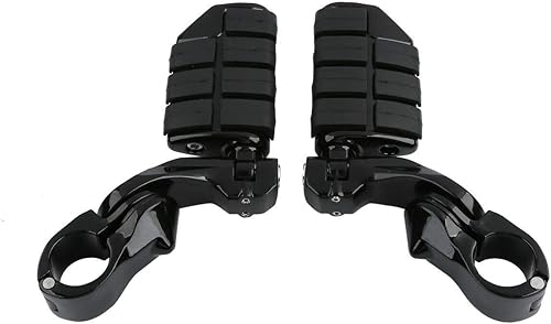 Miniatura 5 de TCT-MOTORPARTS Estriberas negras de 14 de pulgada y 1.25 pulgadas, para motocicleta en ángulo largo ajustable, aptas para Harley Davidson Touring