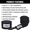 Everlast Boxing Handwraps, Machine Washable Speedbag Training and Martial Arts Hand Wrap, Black