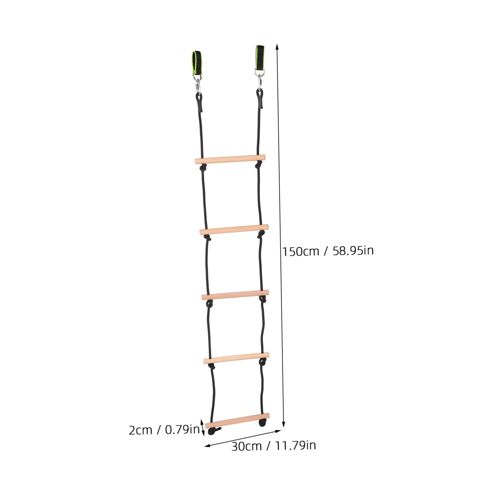WOONEKY Multi-Functional Wooden Climbing Frame Includes Rope Ladder Accessory for Boys and Girls Safe Outdoor Playset