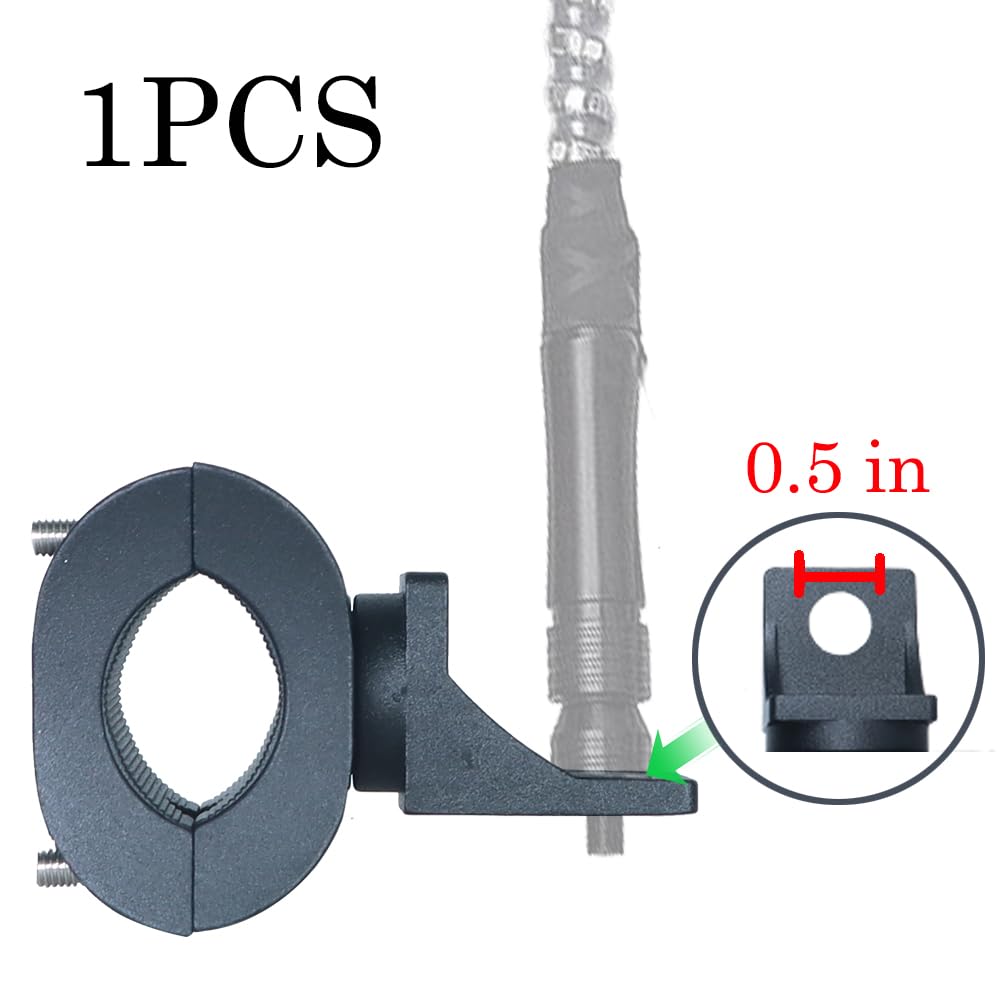 Hamdril H-shaped ATV Whip Mount. Aluminum Motorcycle Light Bar Mount. 360-degree rotation adjustment, bidirectional fixation suitable for 0.26-0.7/0.7-1.25 inch roll bar mount.(1PCS)