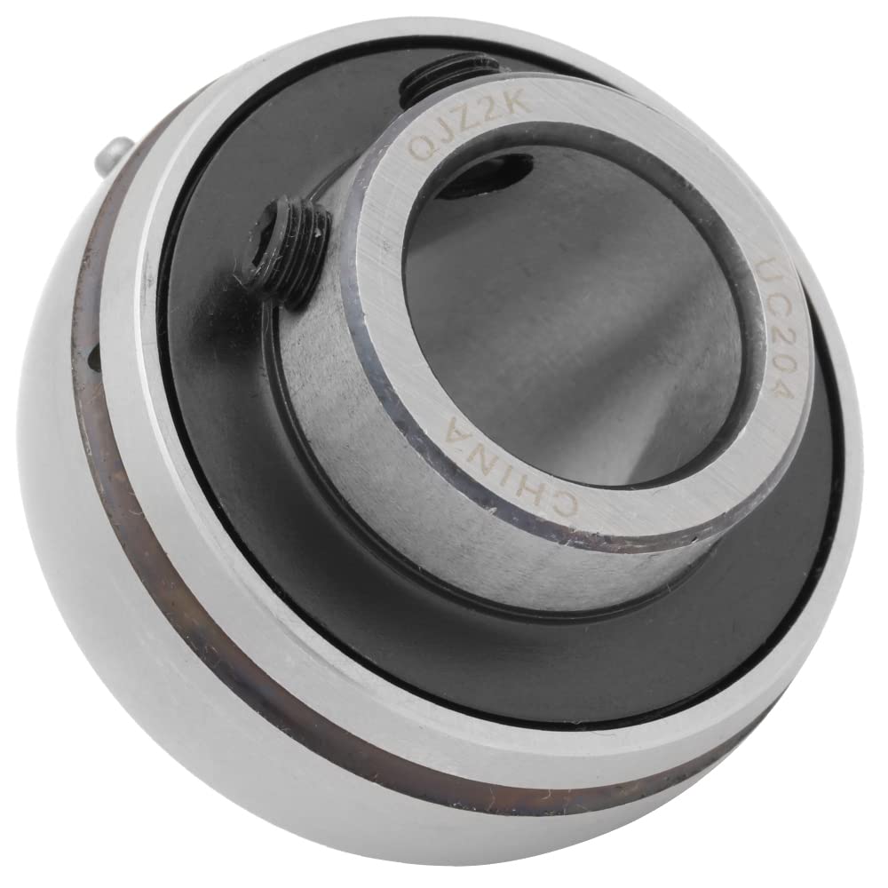UC204 - Insert Bearing - 0.787 in Bore - 1.85 in Outer Diameter - 1.22 in Width - 0.669 in Outer Ring Width - Set Screw Locking Collar, Double Sealing, Relubricable