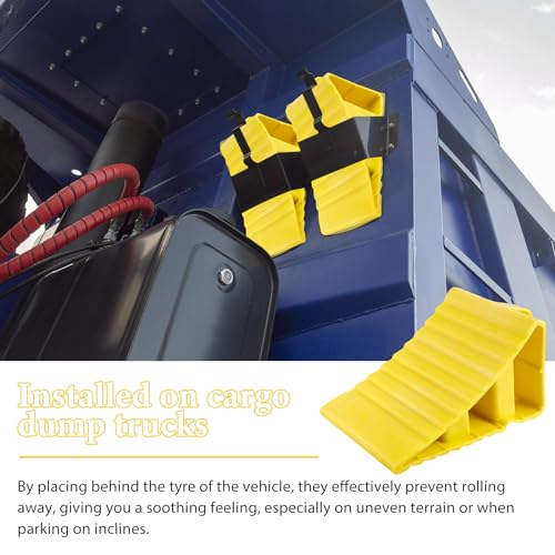 SUNOYA 2 Stück Unterlegkeile Anhänger, KFZ-Unterlegkeile, Unterlegkeile Wohnmobil, Hemmschuh Radvorleger mit Griff Radkeil Bremskeil für PKW, Anhänger, Wohnwagen, Wohnmobil